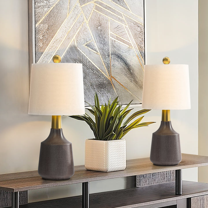 Shimmer 19.75'' Black Ceramic/Metal Table Lamp (Set of 2) #T233