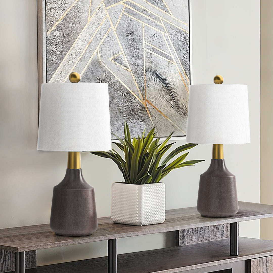 Shimmer 19.75'' Black Ceramic/Metal Table Lamp (Set of 2) #T233