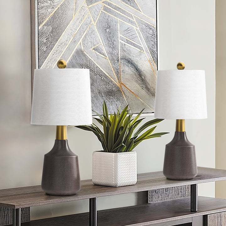 Shimmer 19.75'' Black Ceramic/Metal Table Lamp (Set of 2) #T233