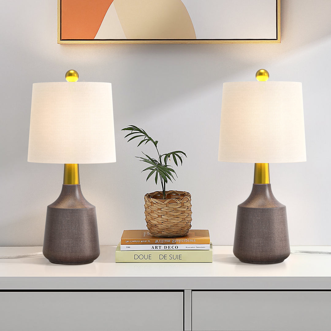 Shimmer 19.75'' Black Ceramic/Metal Table Lamp (Set of 2) #T233