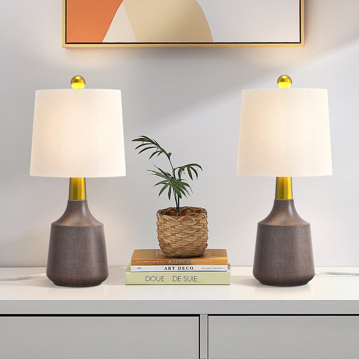 Shimmer 19.75'' Black Ceramic/Metal Table Lamp (Set of 2) #T233