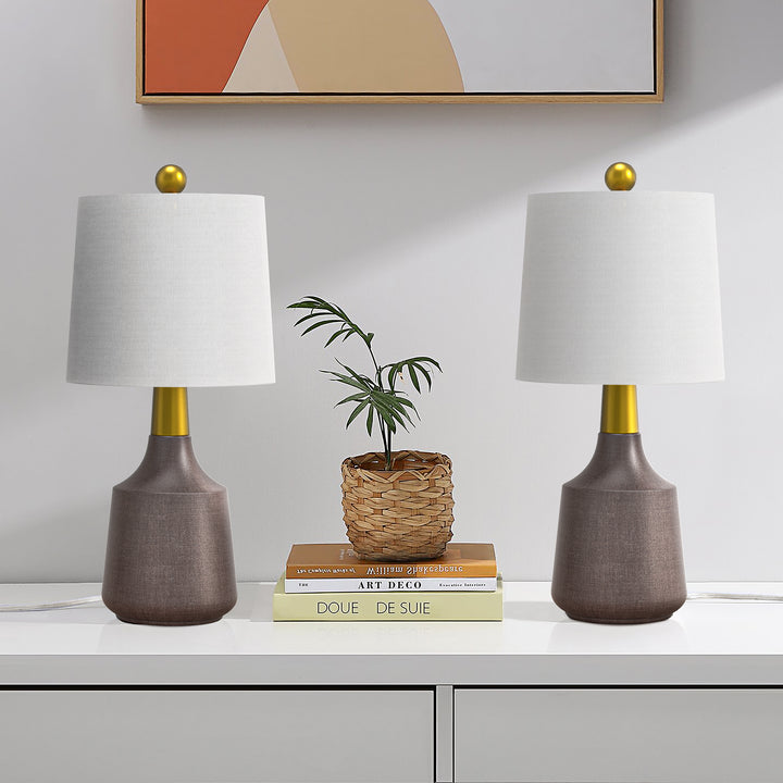 Shimmer 19.75'' Black Ceramic/Metal Table Lamp (Set of 2) #T233