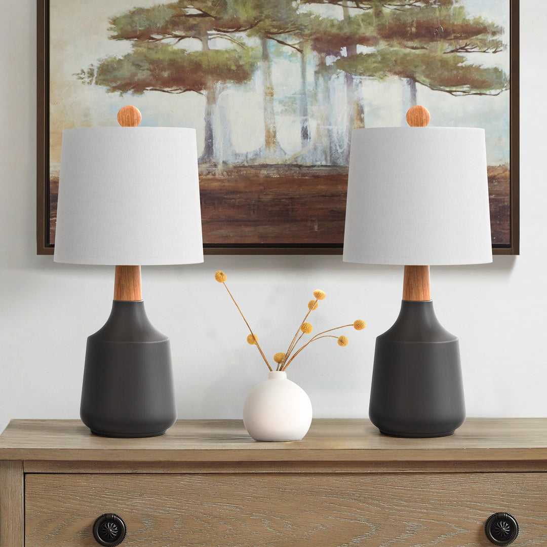 Shimmer 19.75'' Black Ceramic/Metal Table Lamp (Set of 2) #T233