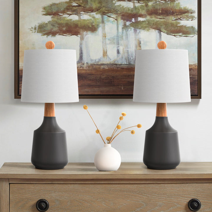 Shimmer 19.75'' Black Ceramic/Metal Table Lamp (Set of 2) #T233