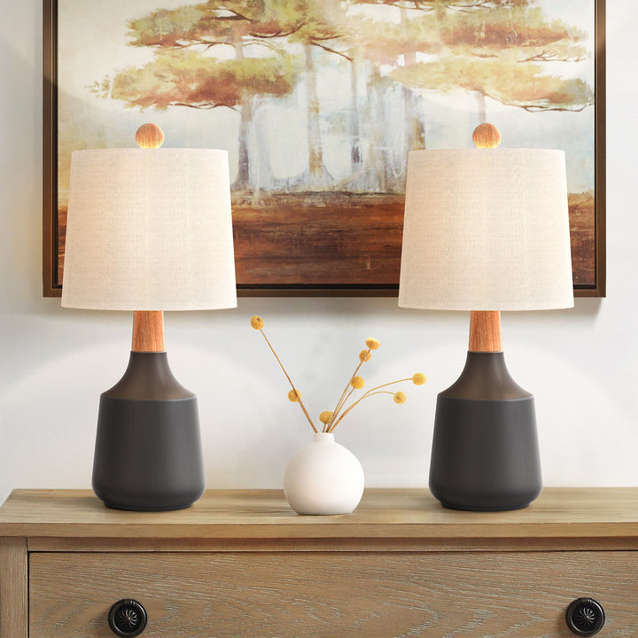 Shimmer 19.75'' Black Ceramic/Metal Table Lamp (Set of 2) #T233