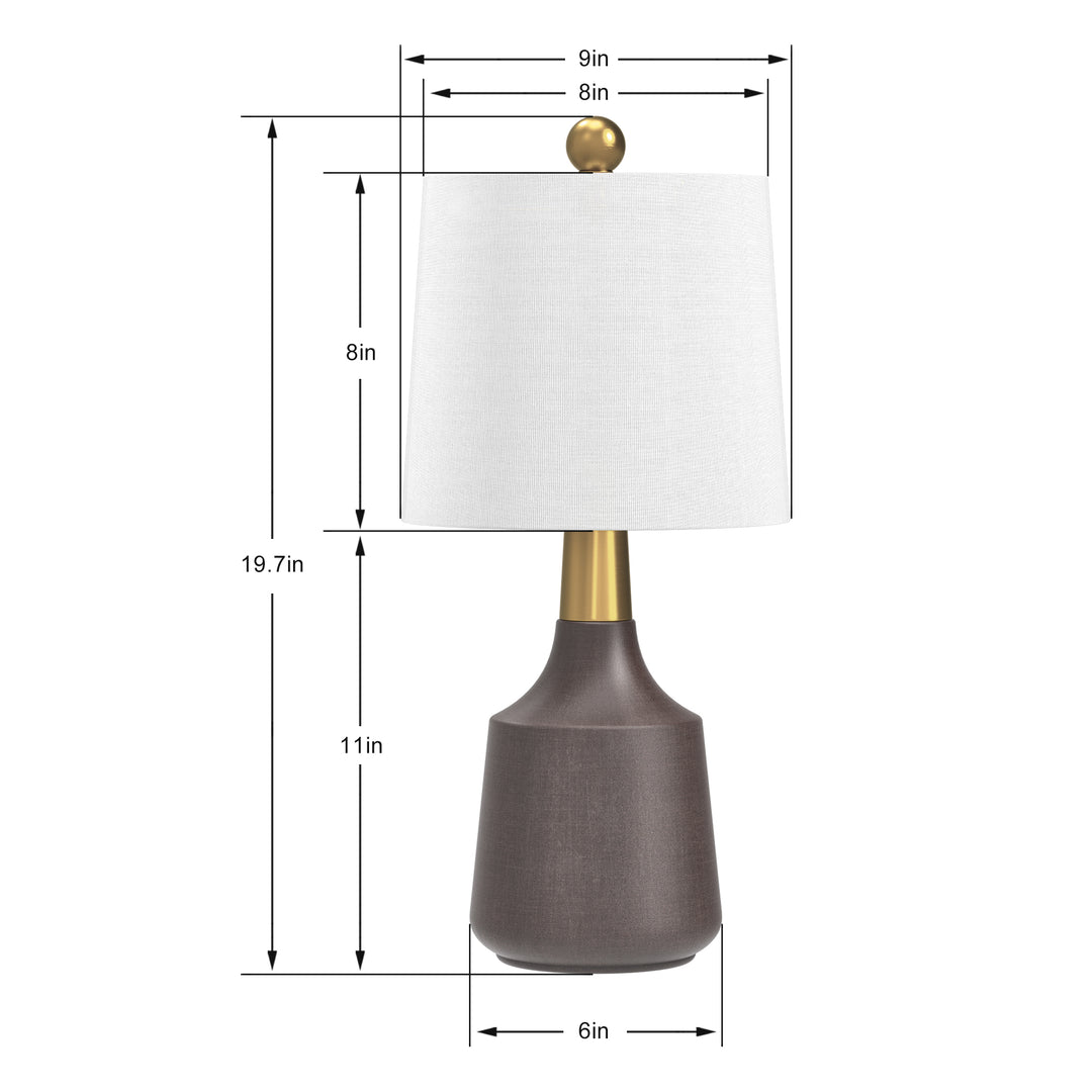 Shimmer 19.75'' Black Ceramic/Metal Table Lamp (Set of 2) #T233