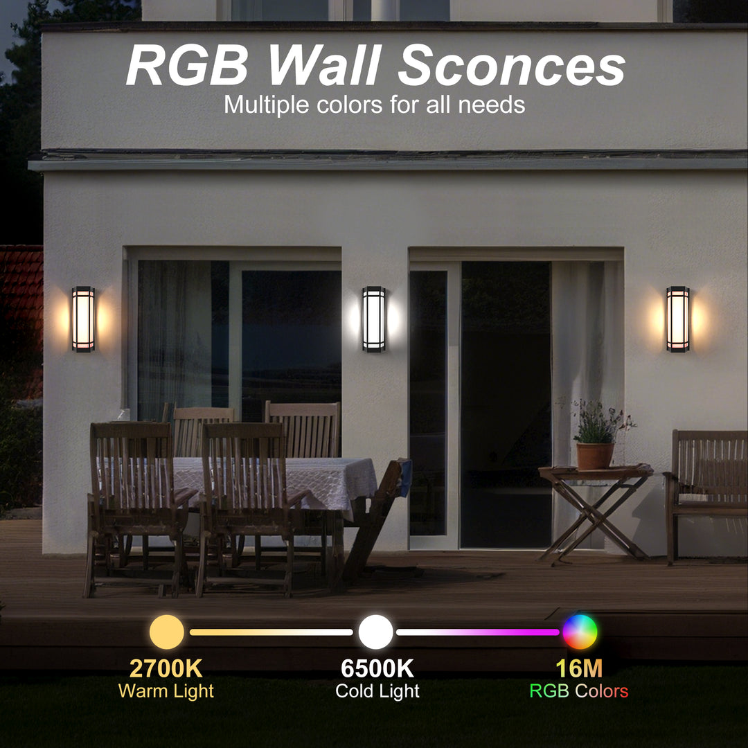 Solstice 15" Outdoor Rgb Wall Light With Remote&App #7078