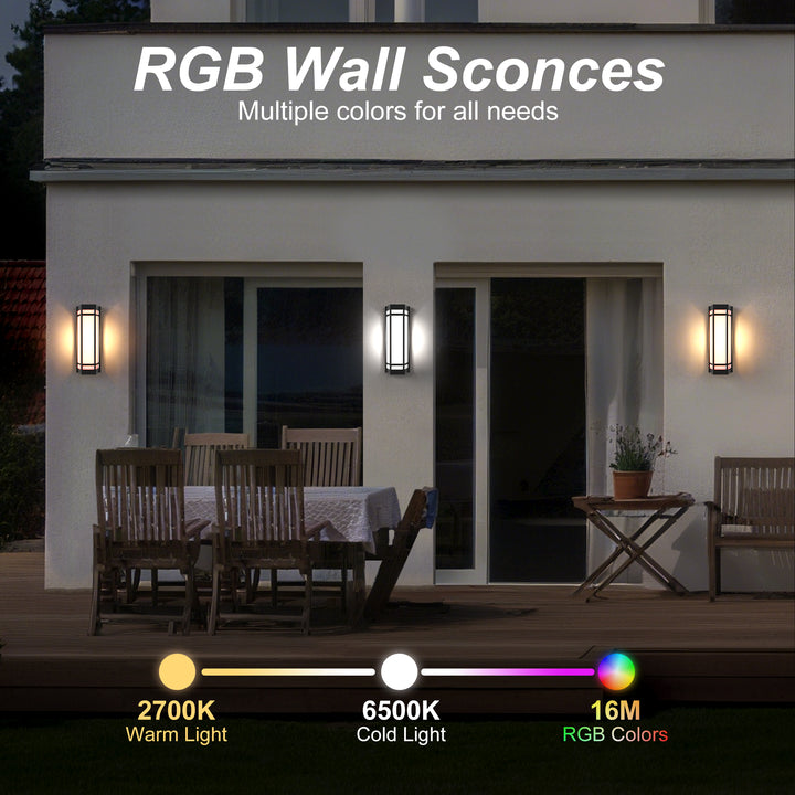 Solstice 15" Outdoor Rgb Wall Light With Remote&App #7078