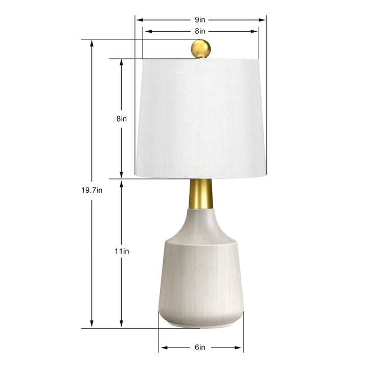 Shimmer 19.75'' Black Ceramic/Metal Table Lamp (Set of 2) #T233