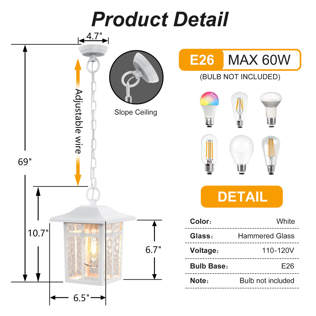 1- Light Outdoor Hanging Lantern #7055