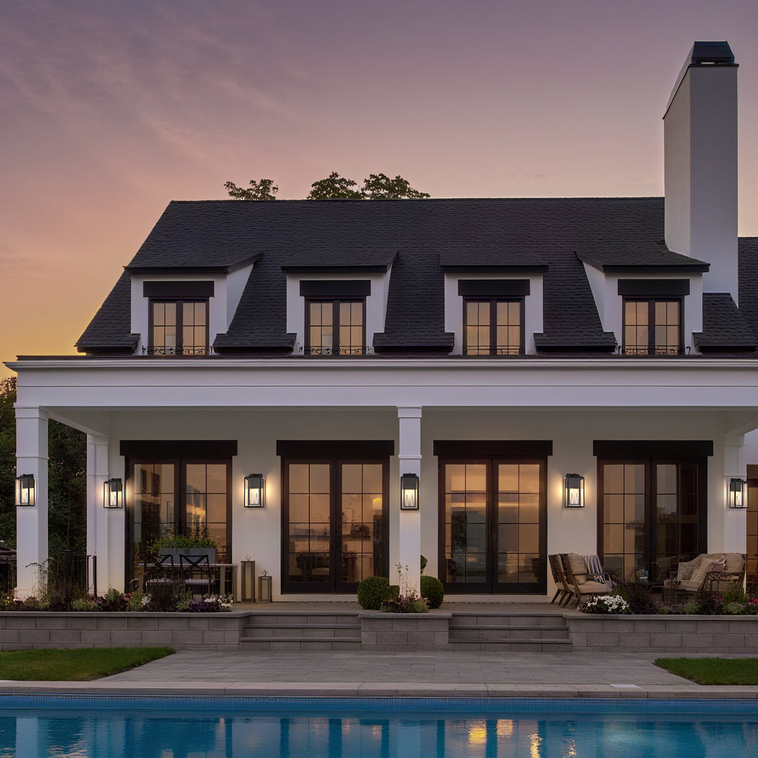 Large Outdoor Wall Lights, 18IN Modern Exterior Lighting Fixtures with White E12 Base, Wall Mount Lantern Waterproof Outside Sconce for House Porch Patio Yard Front Door #7067-2BK