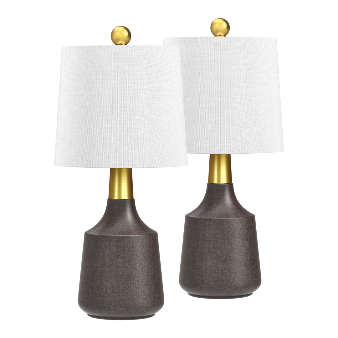 Shimmer 19.75'' Black Ceramic/Metal Table Lamp (Set of 2) #T233