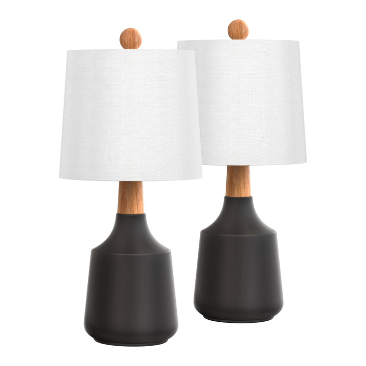 Shimmer 19.75'' Black Ceramic/Metal Table Lamp (Set of 2) #T233