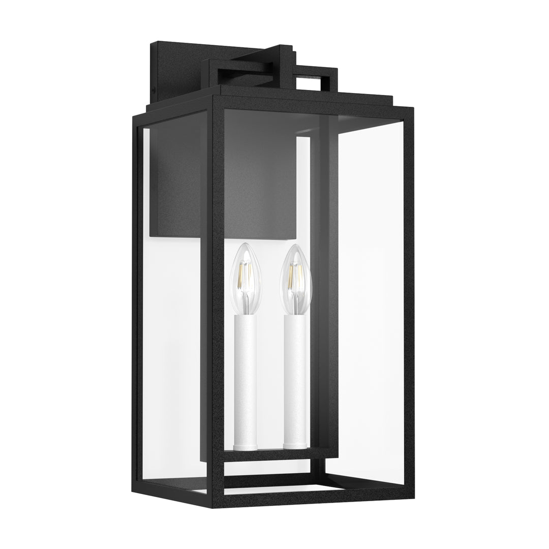 Large Outdoor Wall Lights, 18IN Modern Exterior Lighting Fixtures with White E12 Base, Wall Mount Lantern Waterproof Outside Sconce for House Porch Patio Yard Front Door #7067-2BK