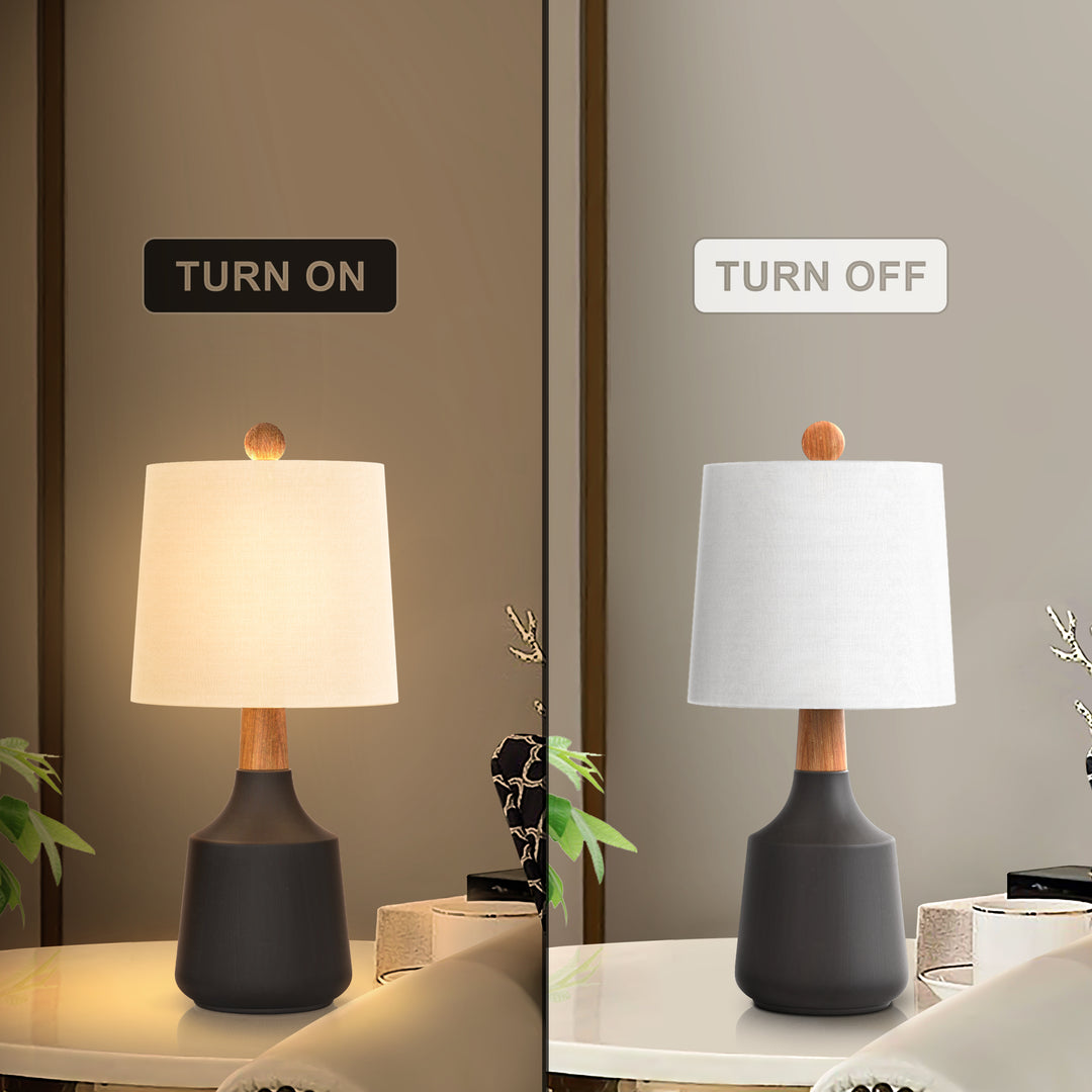 Shimmer 19.75'' Black Ceramic/Metal Table Lamp (Set of 2) #T233