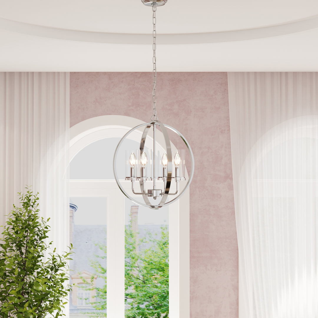 Maxax 4-Light Traditional Globe Candle Chandelier #MX19008