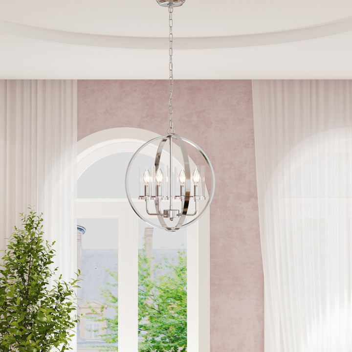 Maxax 4-Light Traditional Globe Candle Chandelier #MX19008