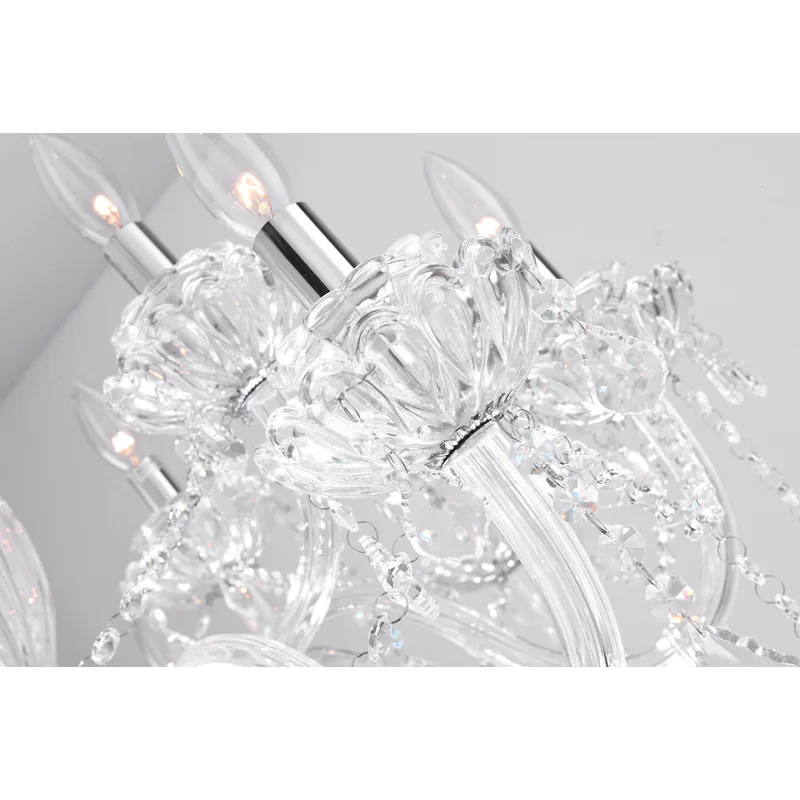18 Light Electroplated Chrome Glass Crystal Classic/traditional Chandelier For Living Room/bedroom #MX17020-18-P