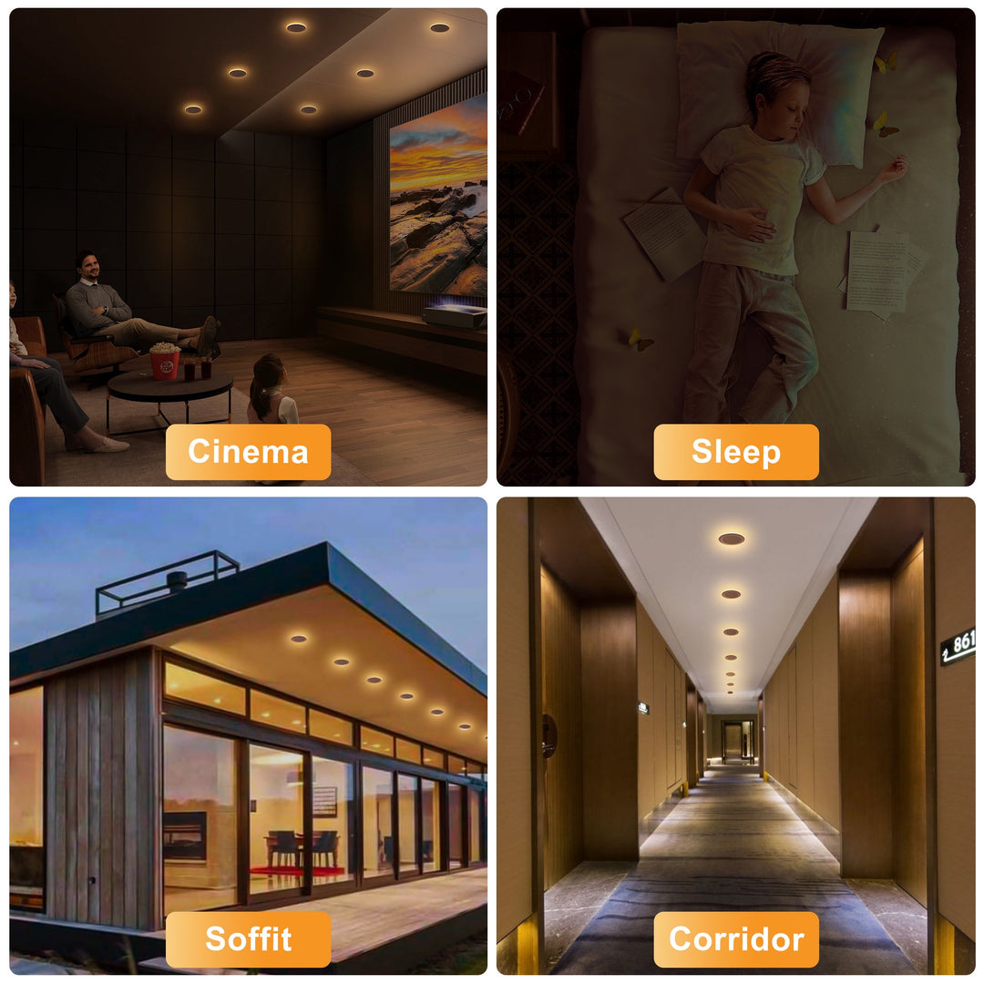 Maxax 6-Pack 6-Inch LED Recessed Ceiling Light with Night Light, Dimmable, Ultra-Thin Design, 2700K-5000K 5CCT, 840-1080LM 12W=120W, High Brightness Canless Wafer Downlight #MX6-12+3RD5CCT-6PK