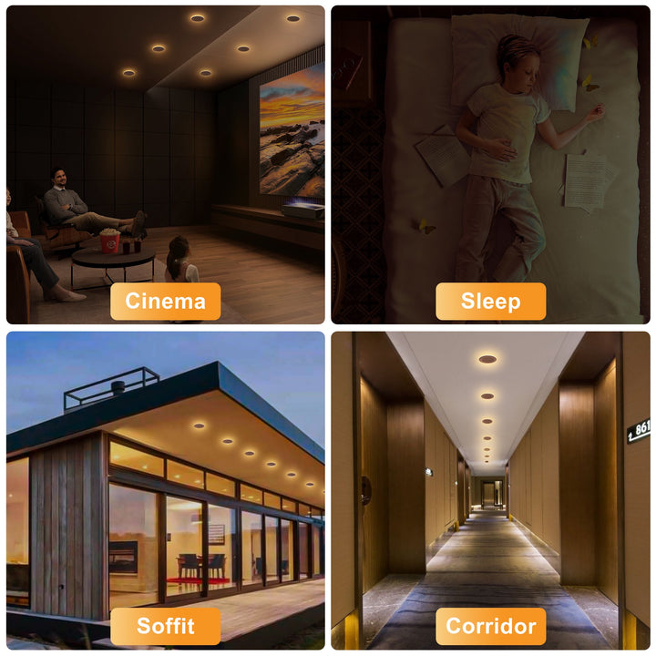 Maxax 6-Pack 6-Inch LED Recessed Ceiling Light with Night Light, Dimmable, Ultra-Thin Design, 2700K-5000K 5CCT, 840-1080LM 12W=120W, High Brightness Canless Wafer Downlight #MX6-12+3RD5CCT-6PK