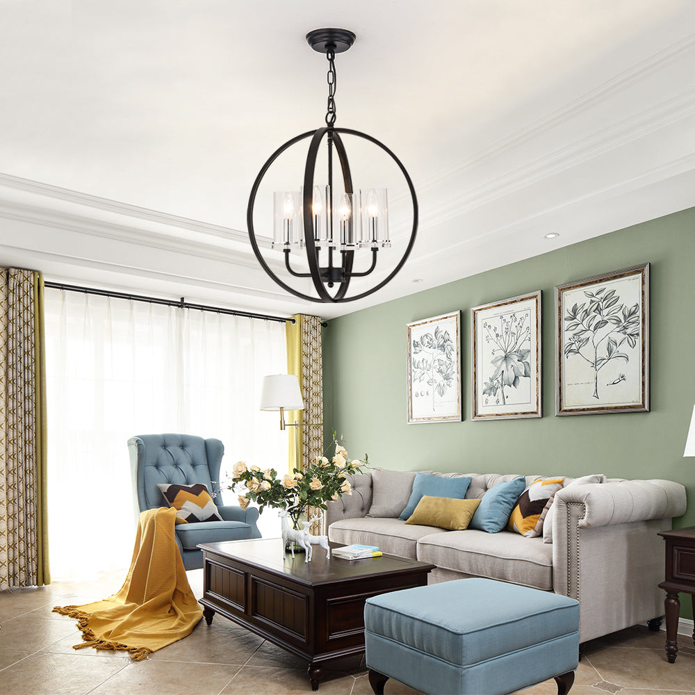 Maxax 4-Light Traditional Globe Candle Chandelier #MX19008