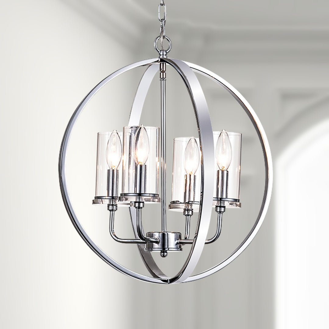 Maxax 4-Light Traditional Globe Candle Chandelier #MX19008