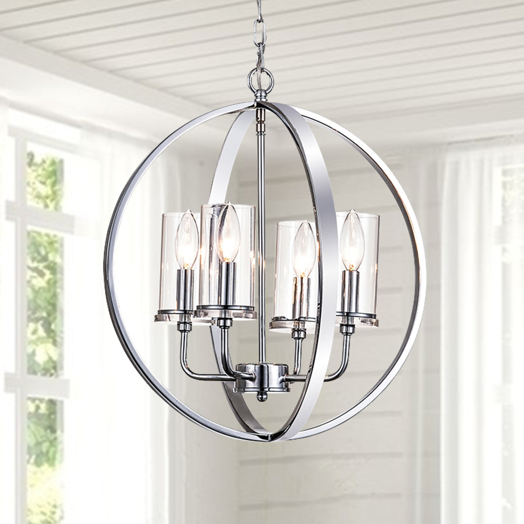 Maxax 4-Light Traditional Globe Candle Chandelier #MX19008