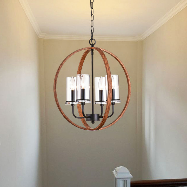 Maxax 4-Light Traditional Globe Candle Chandelier #MX19008