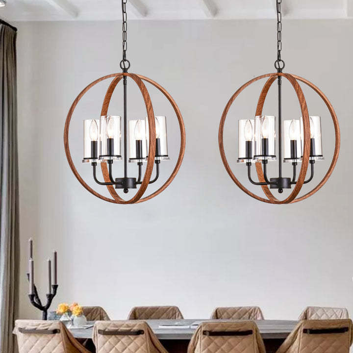 Maxax 4-Light Traditional Globe Candle Chandelier #MX19008