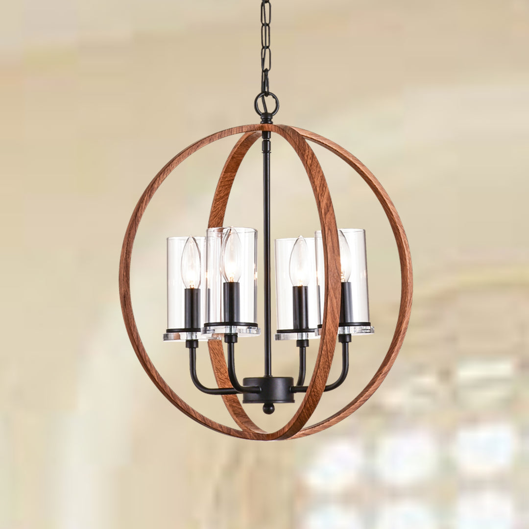 Maxax 4-Light Traditional Globe Candle Chandelier #MX19008