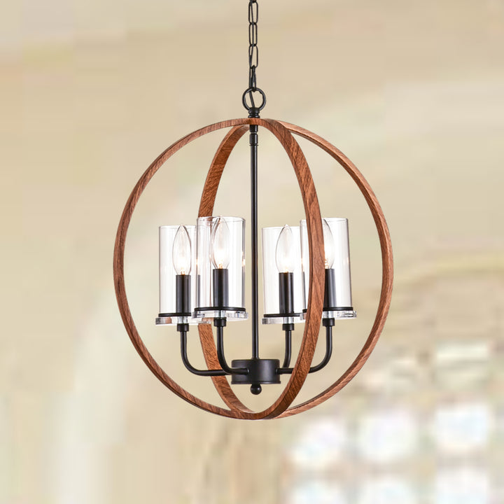 Maxax 4-Light Traditional Globe Candle Chandelier #MX19008