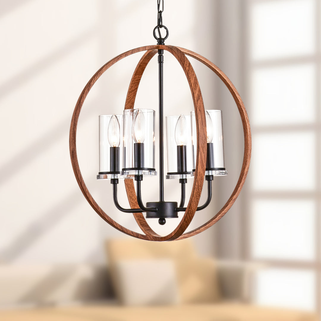 Maxax 4-Light Traditional Globe Candle Chandelier #MX19008
