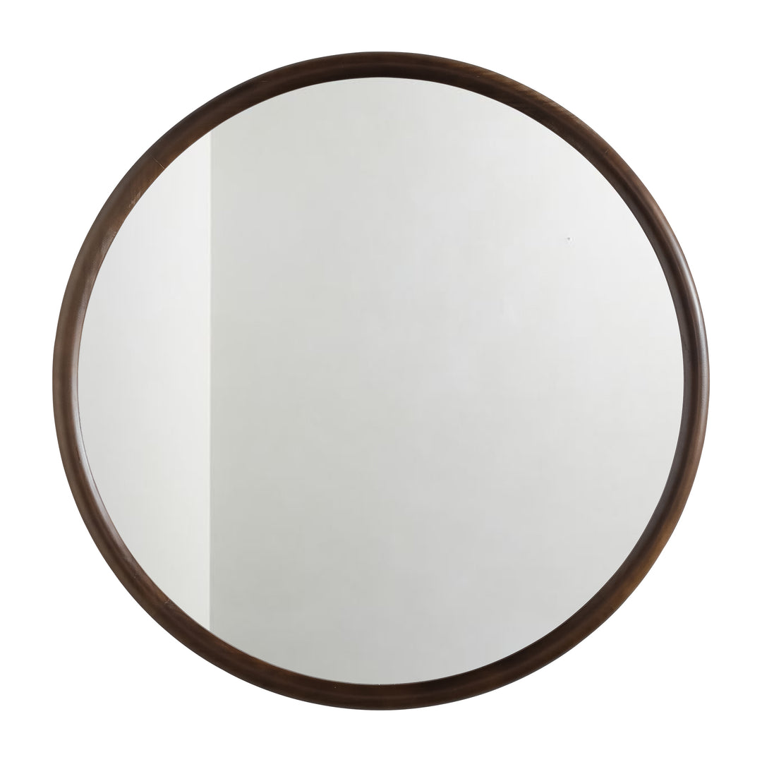 Clarity Walnut Round Mirror with Deep Frame #25021-WB