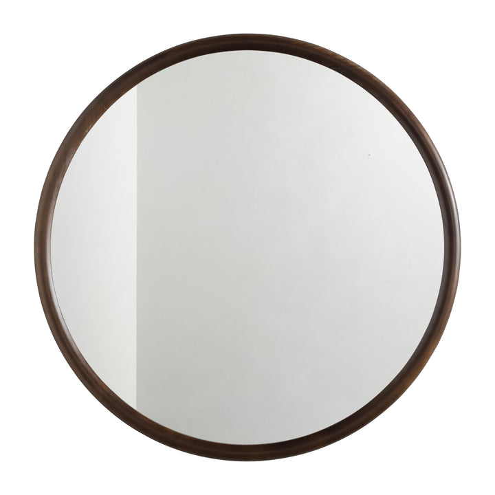 Clarity Walnut Round Mirror with Deep Frame #25021-WB