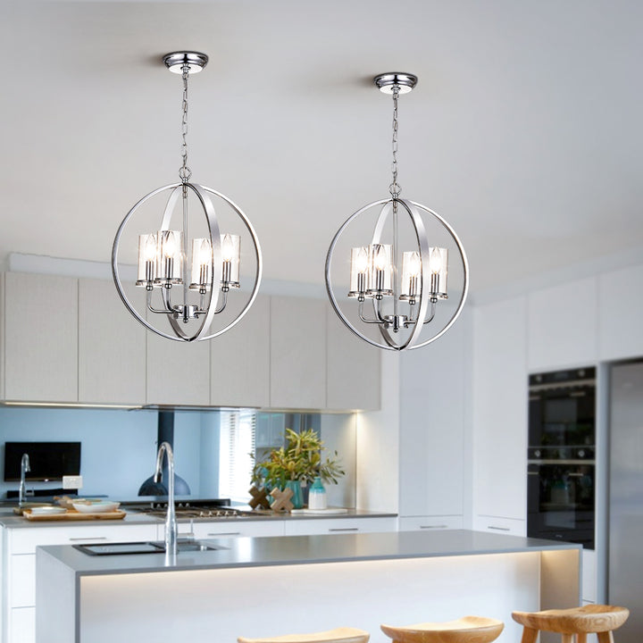 Maxax 4-Light Traditional Globe Candle Chandelier #MX19008