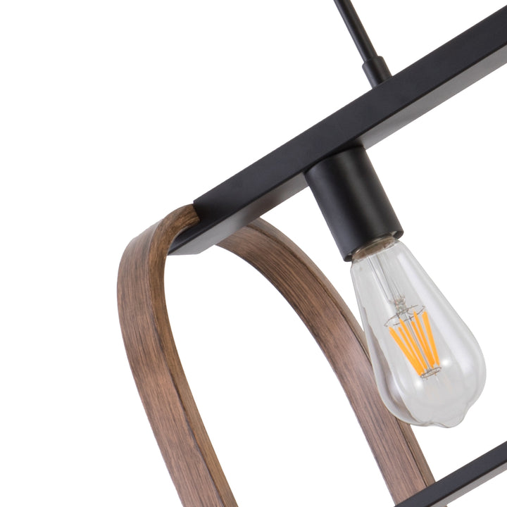 Maxax 3 - Light Kitchen Island Rectangle Pendant with Wrought Iron Accents #19187