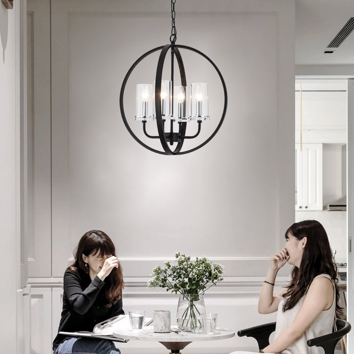 Maxax 4-Light Traditional Globe Candle Chandelier #MX19008