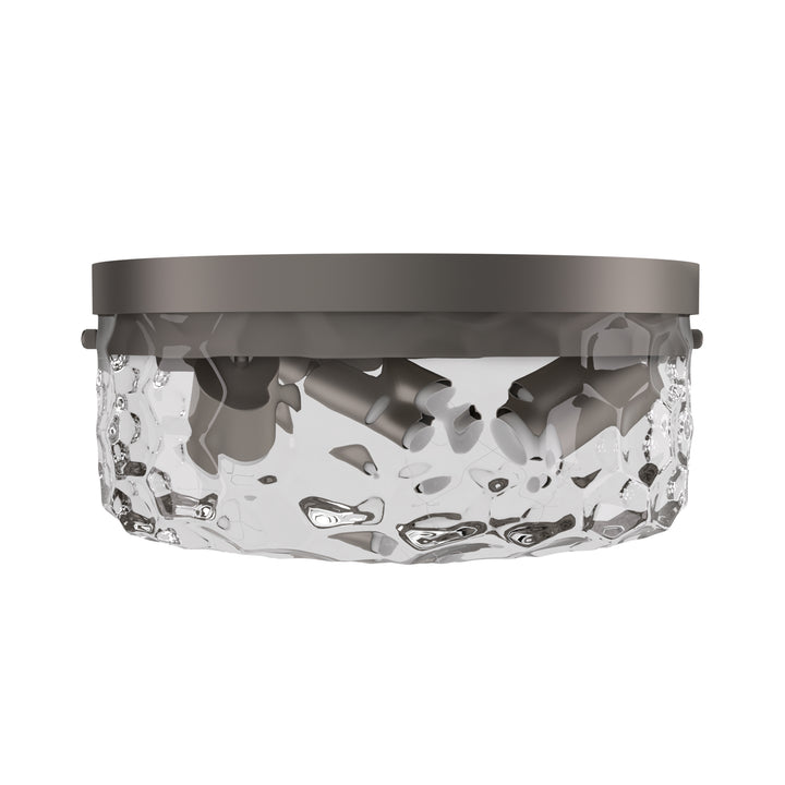 12''-3 Lights Metal And Glass Drum Dimmable Flush Mount Lighting For Bedroom #27007