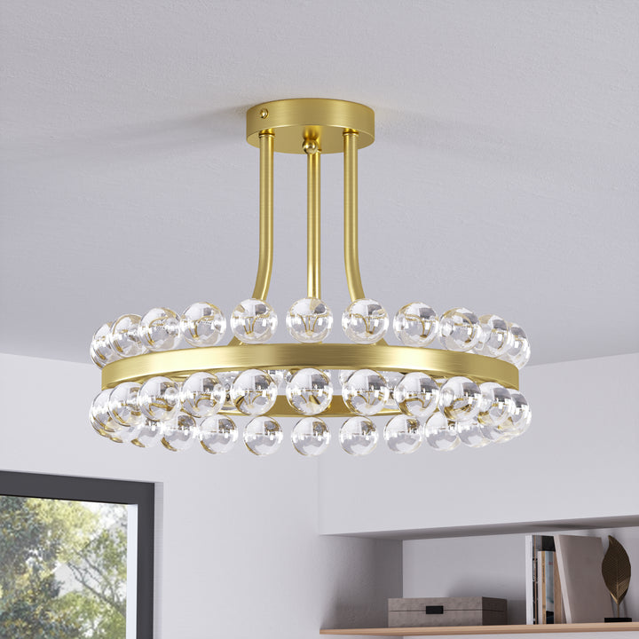 Brilliance 16'' 3 - Light Crystal Ball Flush Mount #29017