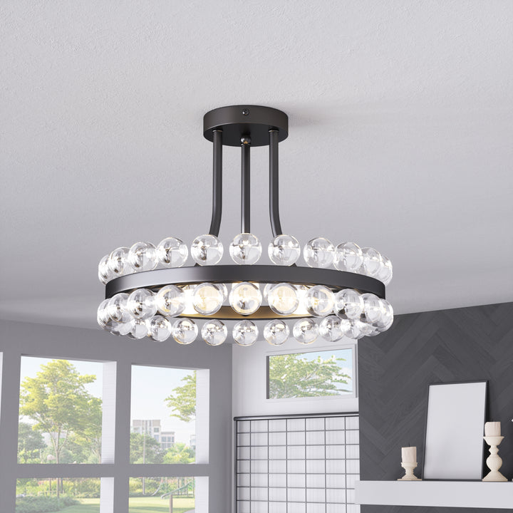 Brilliance 16'' 3 - Light Crystal Ball Flush Mount #29017