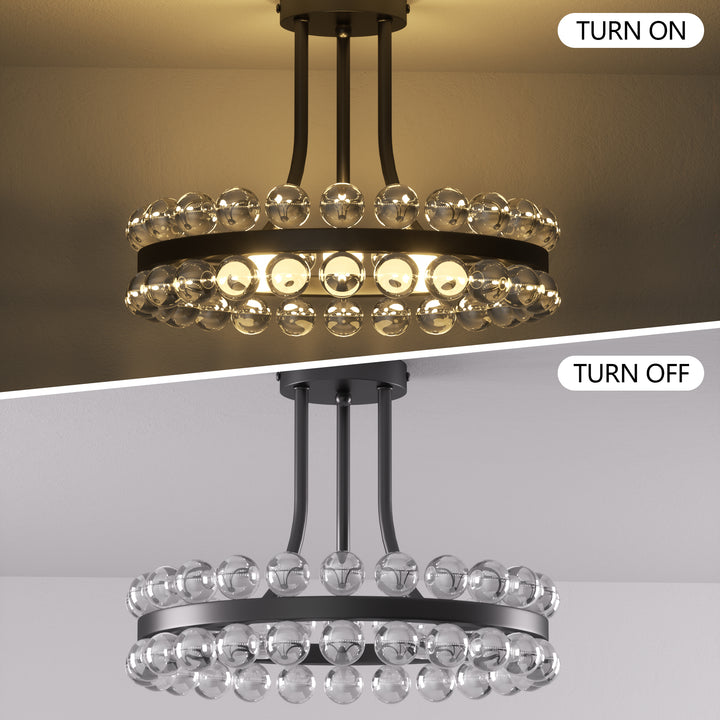 Brilliance 16'' 3 - Light Crystal Ball Flush Mount #29017