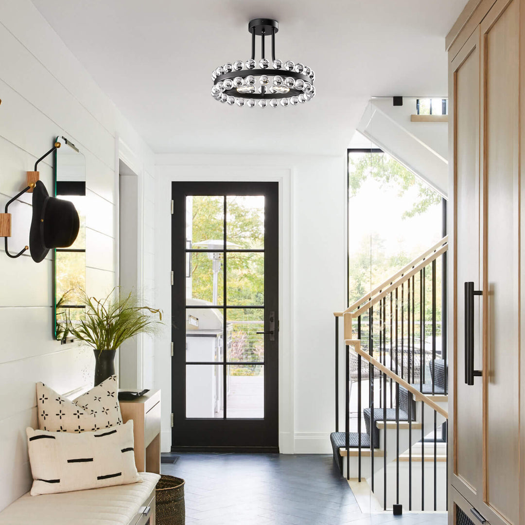 Brilliance 16'' 3 - Light Crystal Ball Flush Mount #29017