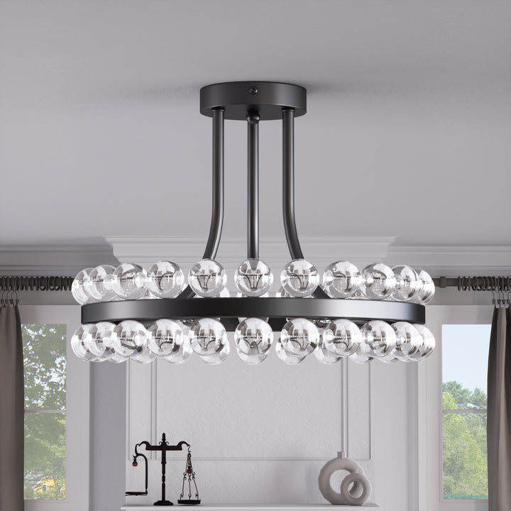 Brilliance 16'' 3 - Light Crystal Ball Flush Mount #29017