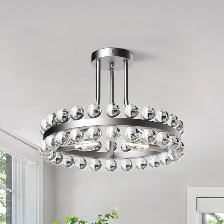 Brilliance 16'' 3 - Light Crystal Ball Flush Mount #29017