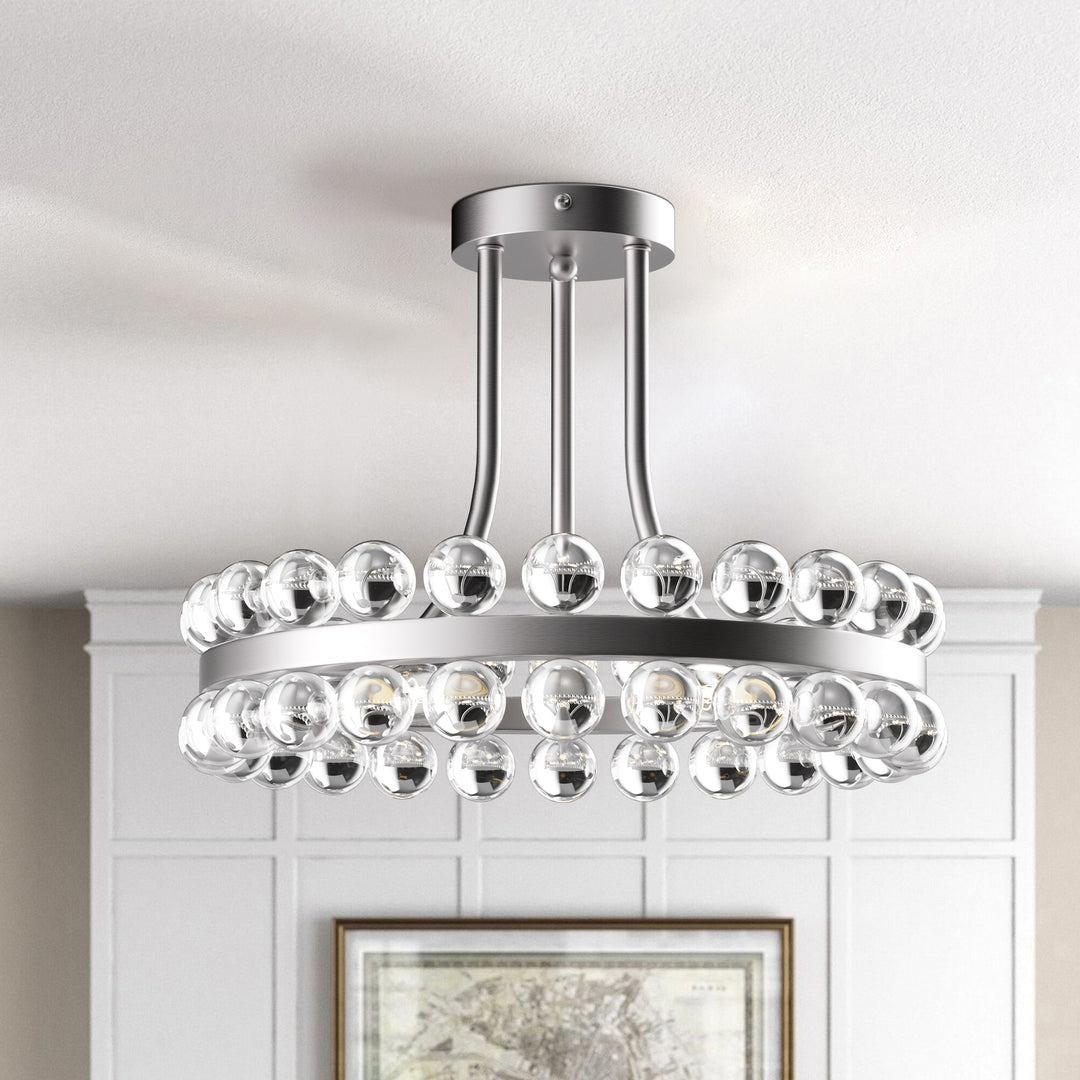 Brilliance 16'' 3 - Light Crystal Ball Flush Mount #29017