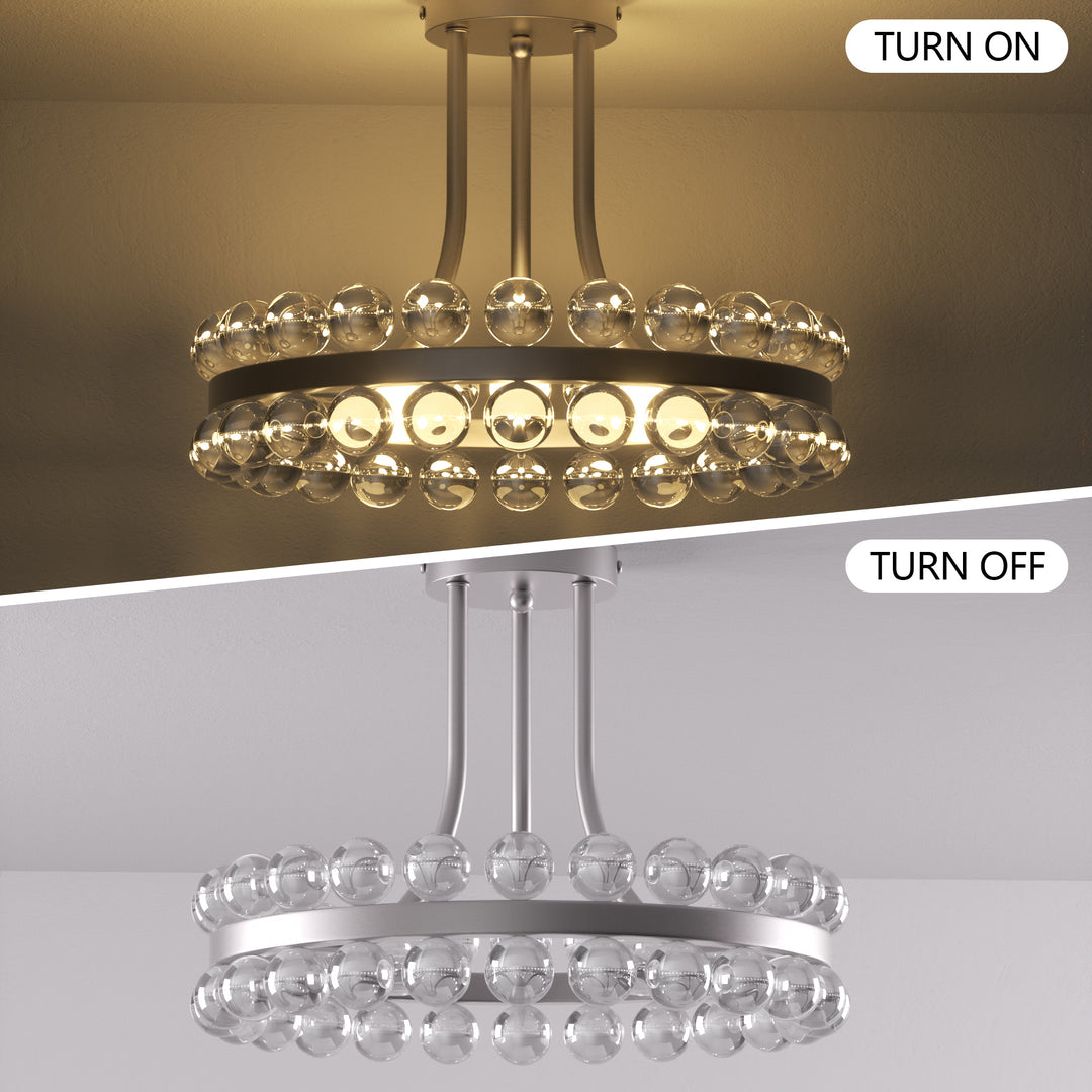 Brilliance 16'' 3 - Light Crystal Ball Flush Mount #29017