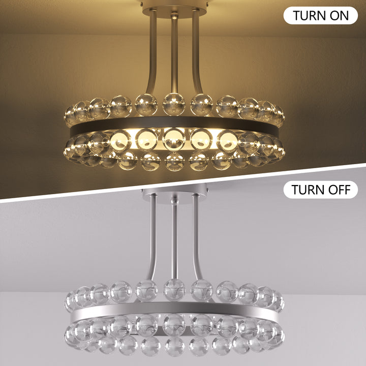 Brilliance 16'' 3 - Light Crystal Ball Flush Mount #29017