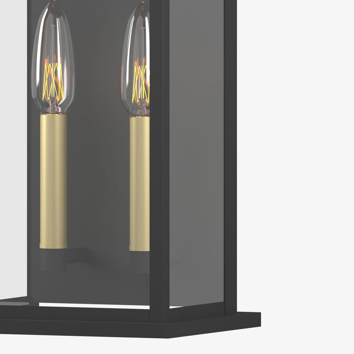 Lawyettle Bronze Smart Dusk to Dawn Outdoor Wall Light, 20.6" Large Outside Wall Sconce Light 2-Light, Modern Exterior Wall Lantern with Glass, Waterproof Outdoor Porch Light for House, Porch #MX7008