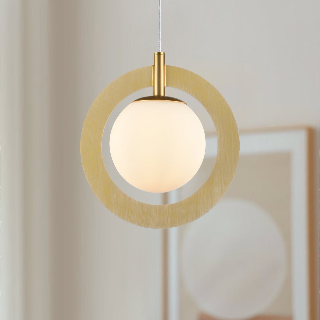 Maxax 1 - Light Single Globe Pendant with Wrought Iron Accents #MX5014