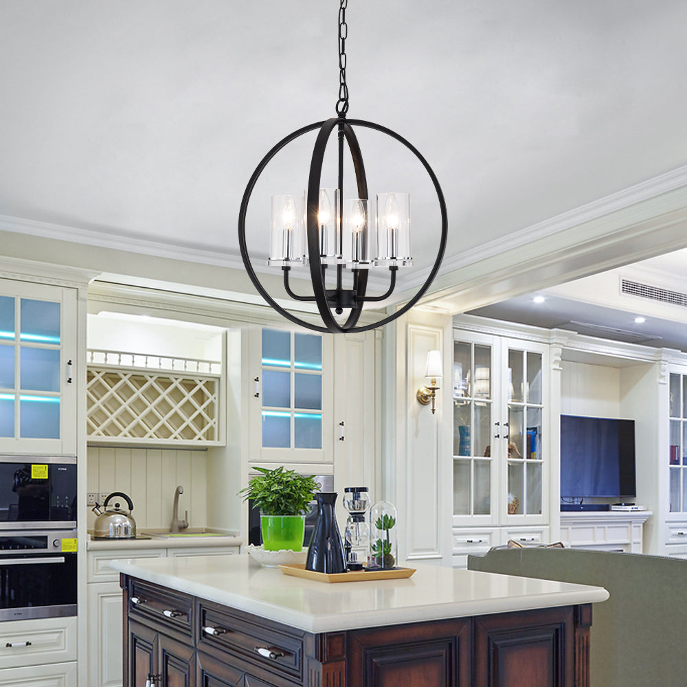Maxax 4-Light Traditional Globe Candle Chandelier #MX19008